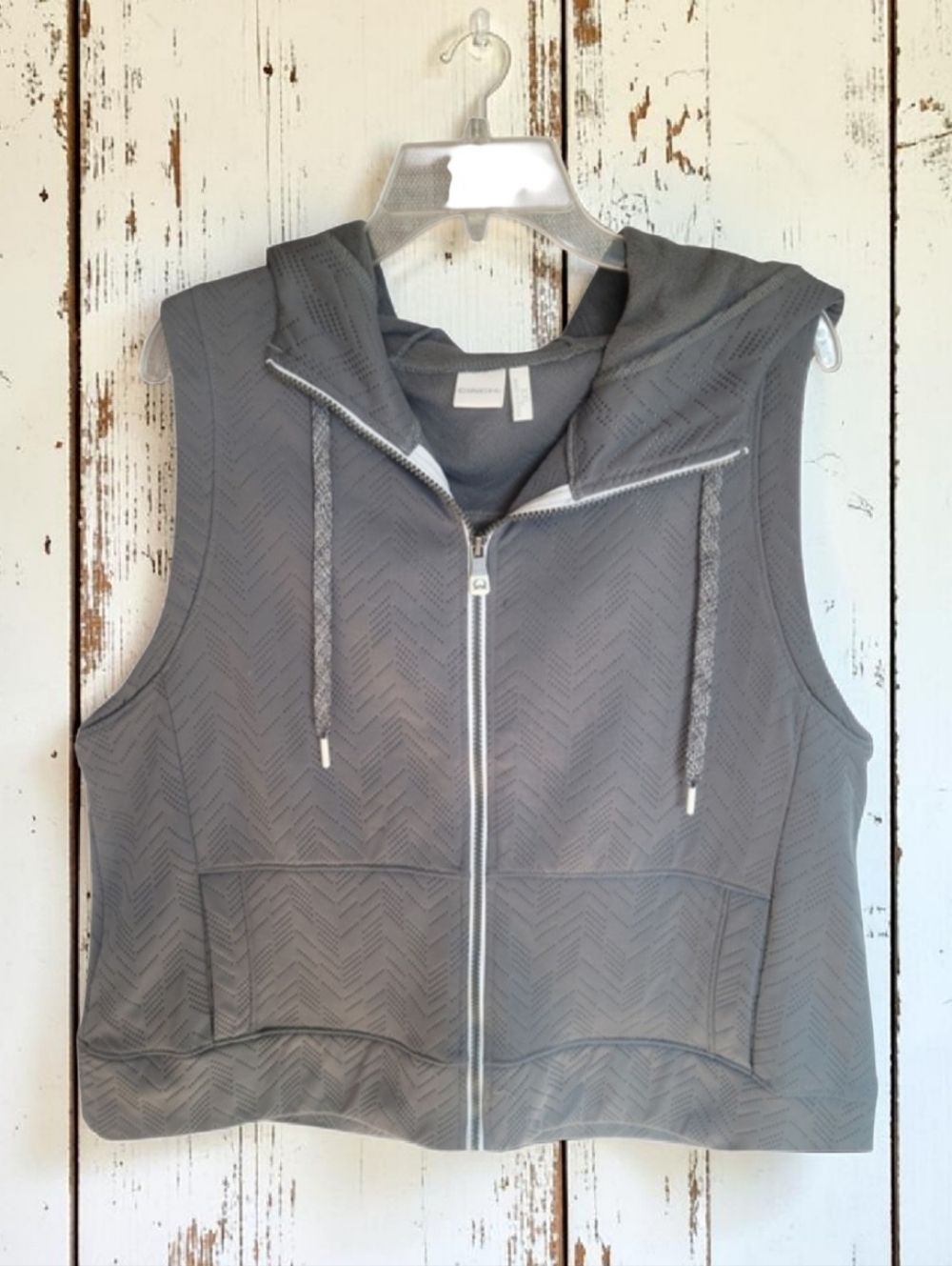 Cinch Size-XL Women's Gray Quilted Zip-Up Vest EUC